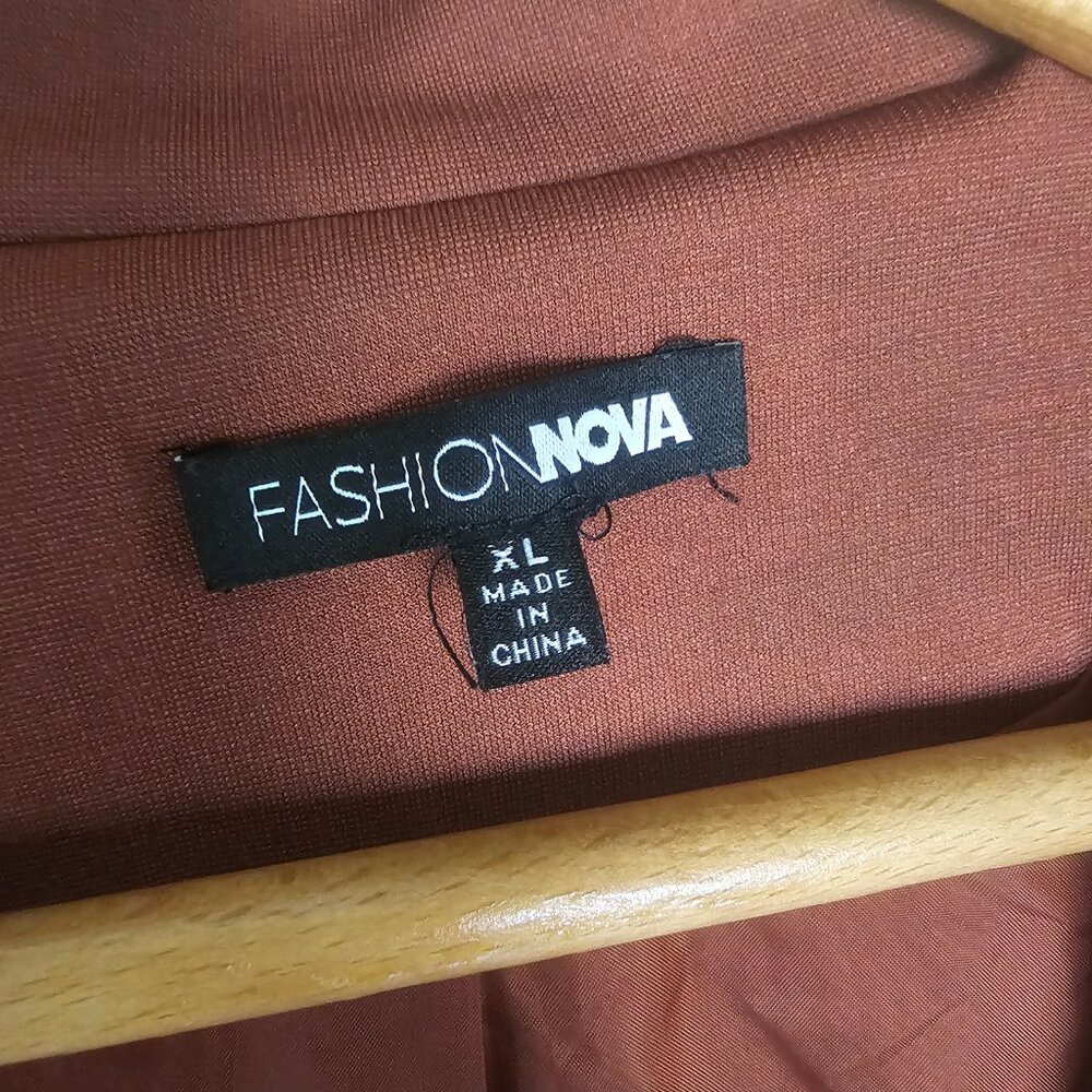Fashion Nova Rust Blazer | XL | Wrinkle-Resistant Longline Jacket - Picture 2 of 4